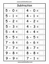 Image result for Easy Subtraction Worksheets 1st Grade