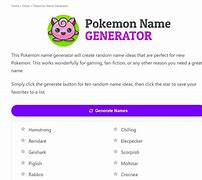 Image result for Pokemon Generator Based On Name