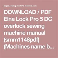Image result for Elna Sewing Machine Manual