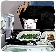 Image result for Angry Cat at Table Meme Japanese Artwork