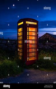 Image result for Red Telephone Booth at Night