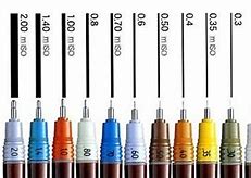 Image result for Pen Ink Sizes