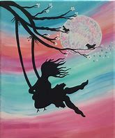Image result for Girl Silhouette Canvas