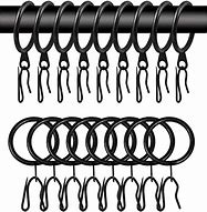 Image result for Curtain Rod Rings with Hooks