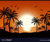 Image result for Sun Palm Trees Beach Silhouette