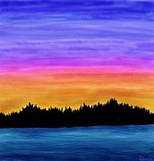 Image result for Sunset Night Time Painting