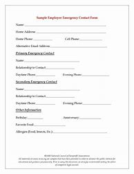 Image result for Family Emergency Contact Form Template
