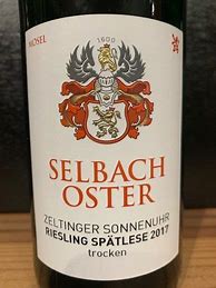 Image result for Selbach Oster Zeltinger Sonnenuhr Riesling Spatlese trocken *