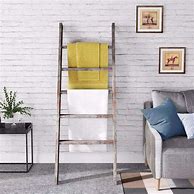 Image result for Wall Mounted Wooden Ladder Blanket Holder