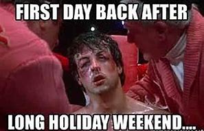Image result for Returning From a Long Weekend Meme