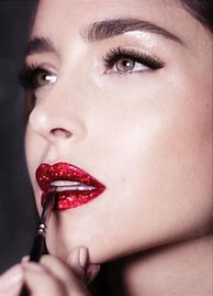 Image result for Red Glitter Lipstick