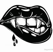 Image result for Vampire Lips Pencil Drawing