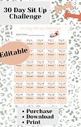 Image result for 30-Day Sit Up Challenge Printable