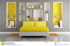 da letto gialla da letto moderna gialla e grigia illustrazione di da letto gialla da letto moderna gialla e grigia illustrazione di