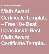 Image result for Math Award Certificate
