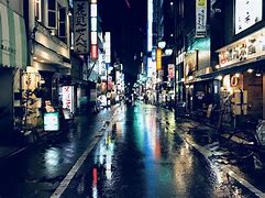 Image result for Rainy City Street at Night Japan
