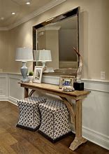 Image result for Console Table with Ottomans Underneath