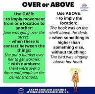 Image result for Difference Between above and Over