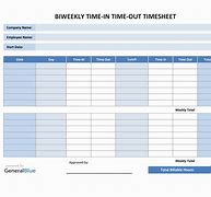 Image result for Simple Biweekly Timesheet