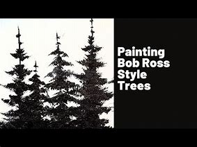Image result for Bob Ross Trees Black and White