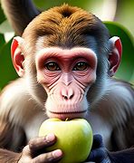 Image result for Monkey Eating Apple