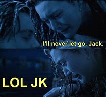 Image result for Jack Standing Underwater Titanic Meme