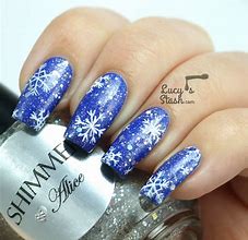 Image result for Snow Flakes Nail Art