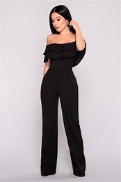 Image result for Black Ruffle Jumpsuit