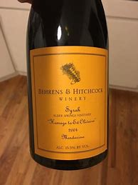 Image result for Behrens Hitchcock Syrah Homage to Ed Oliveira