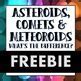 Image result for What Is Difference Between Asteroid Comets and Meteors