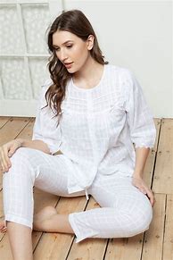Image result for White Cotton Pajamas for Women