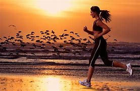 Image result for person jogging sunset