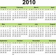 Image result for 2010 Yearly Calendar Printable