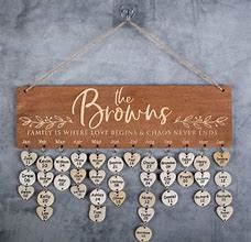 Image result for Hanging Wall Calendar with Tags and Hearts