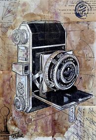 Image result for Vintage Camera Drawing