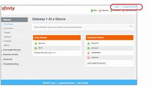 Image result for Xfinity Admin Page