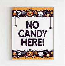 Image result for No Candy Halloween Sign