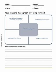 Image result for 4 Square Paragraph Writing