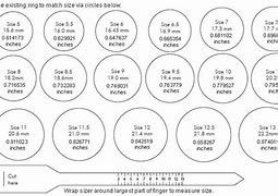 Image result for Ring Size Chart On Screen