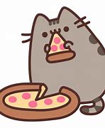 Image result for Pusheen Cat Eating Pizza