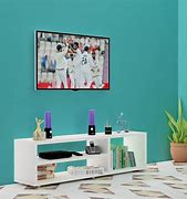 Image result for Walnut and White Small TV Stand