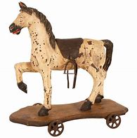 Image result for Old Horse Cloth Toys On Wheels