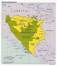 Image result for Map of Bosnia with Cities