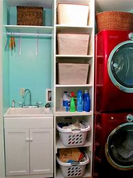 Image result for Laundry Room Wooden Hanging Shelf and Rod