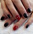 Image result for Red and Black Short Nails