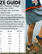 Image result for Clog Size Chart