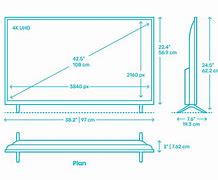 Image result for 43 Inch TV Dimensions