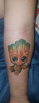 Image result for Baby Groot Chasing a Butterfly Tattoo