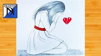 Image result for Broken Heart Girl Drawing