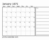 Image result for 1875 Calendar